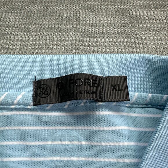 G/Fore Polo‎ Shirt Mens XL Blue Striped Performance Golf Casual Pullover - Picture 2 of 9